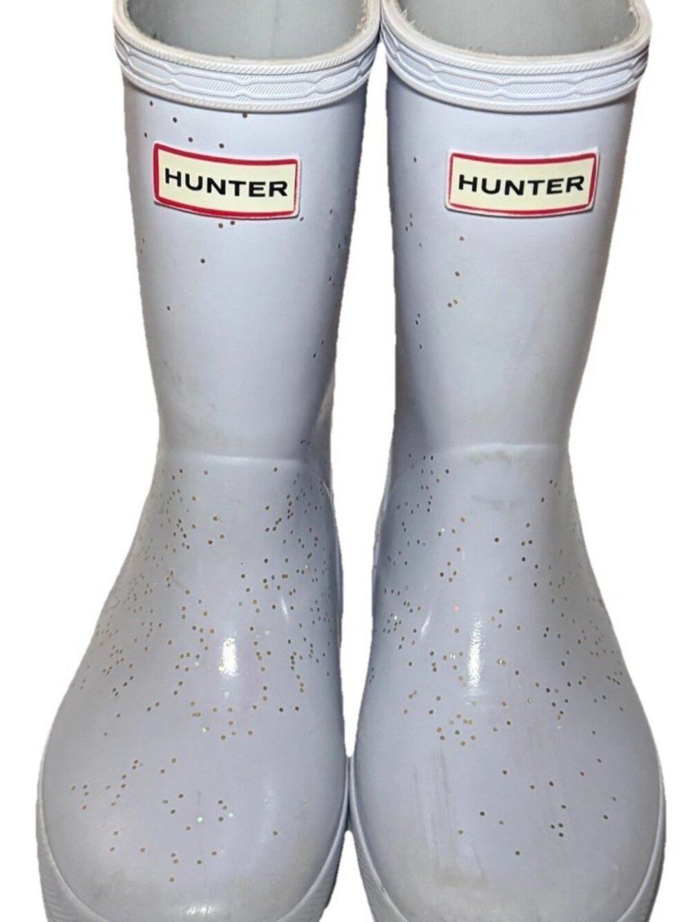 Hunter Kids Rain Boots Little Girl Size 12 Silver Confetti Sparkle